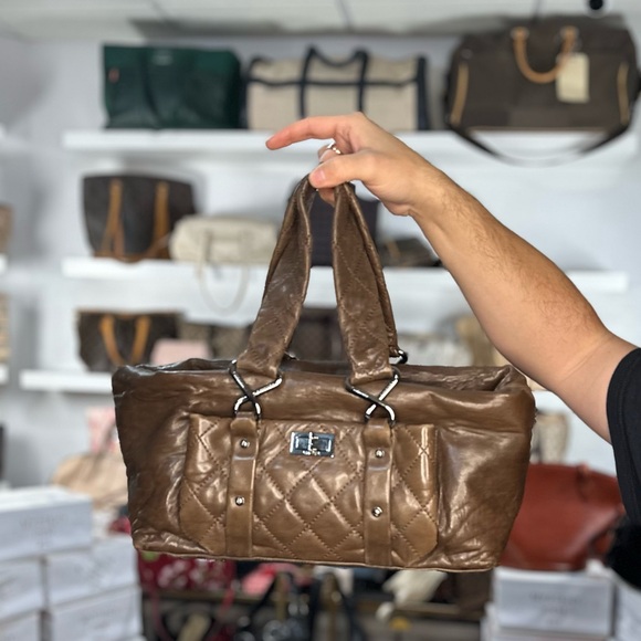 CHANEL Handbags - Chanel Quilted Brown Leather Tote